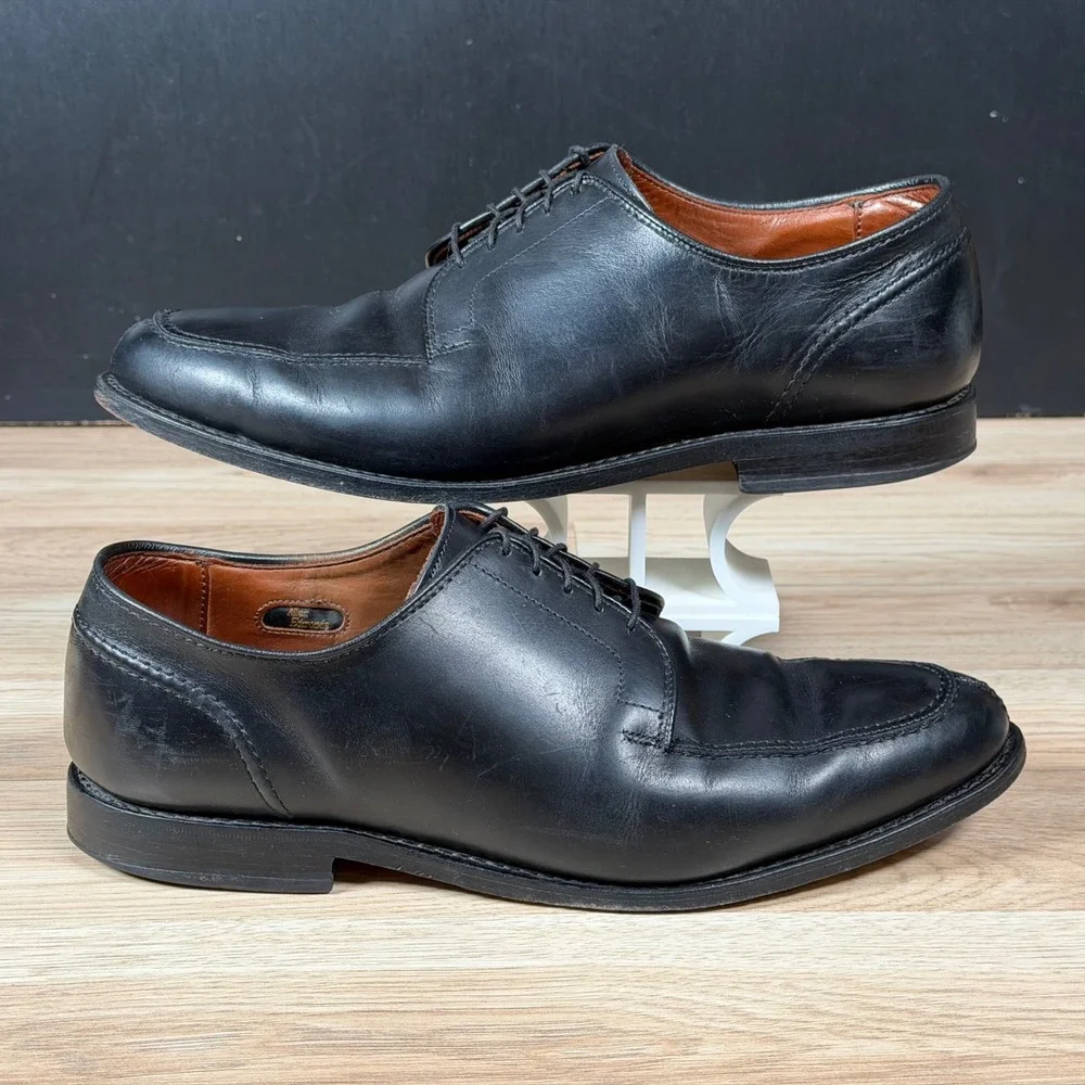 Allen Edmonds LaSalle Shoes Mens 10 3E Extra Wide Black Derby Leather Split Toe